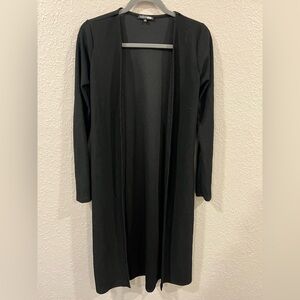 Black Open Front Cardigan Duster